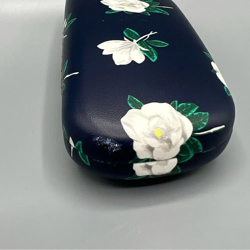 Draper James Blue White Floral Print Hard Shell Eyeglass Sunglass Case - Picture 4 of 5